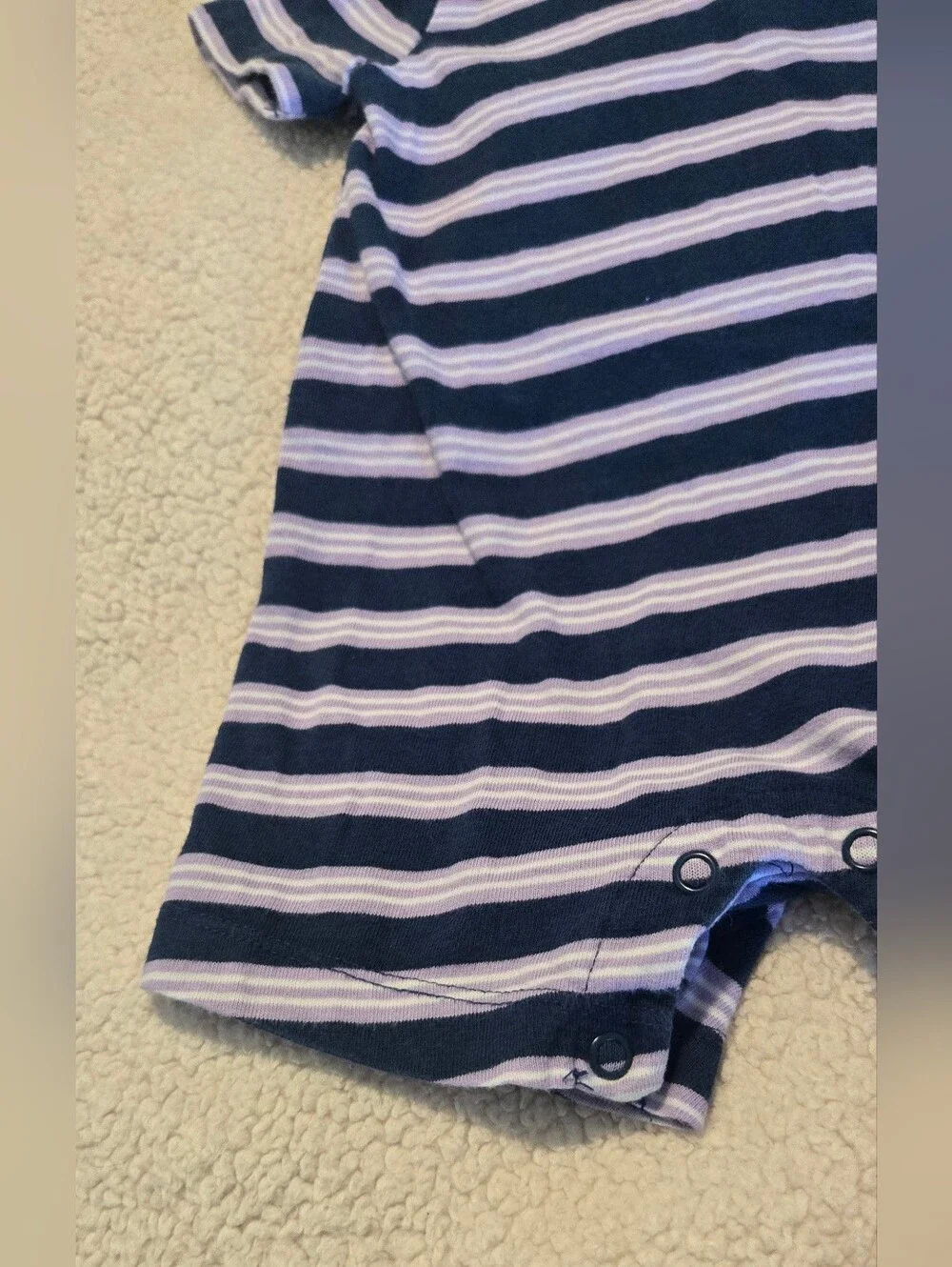 Carter's Navy & White Striped Baby Romper